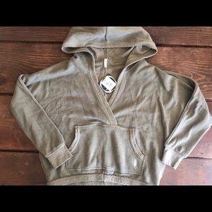 Free People Reyes Surplice Hoodie Moss Color